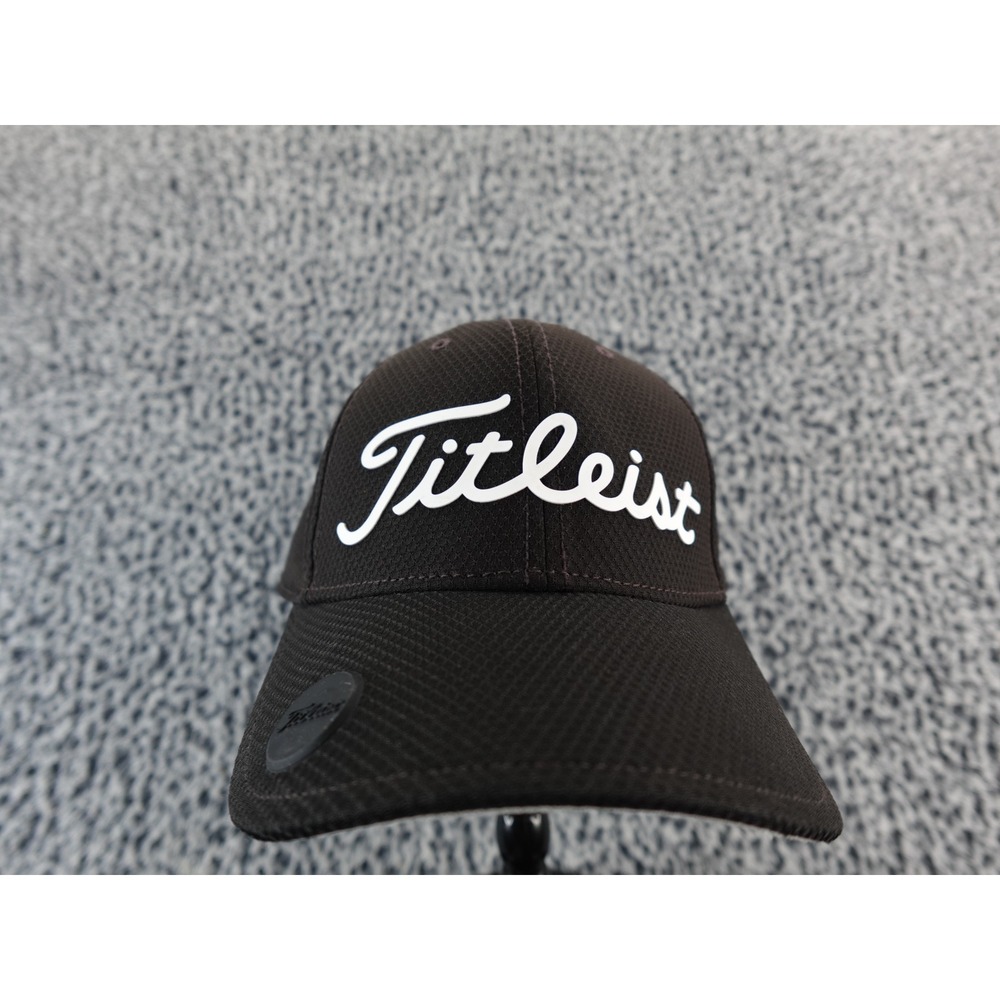 Titleist Golf Cap Mens Black Baseball Adjustable Embroidered‎ Logo